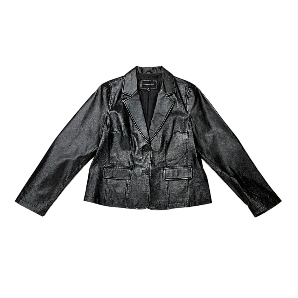 John Paul Richard Black Vegan Leather Jacket Blazer